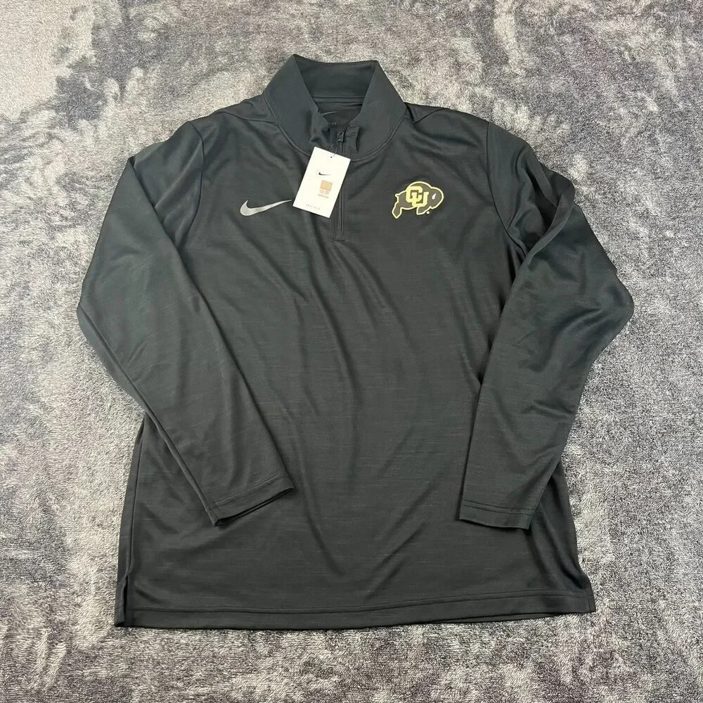 Nike Colorado Buffaloes 1/4 Zip Intensity Jacket Mock Neck Black Men's L NWT